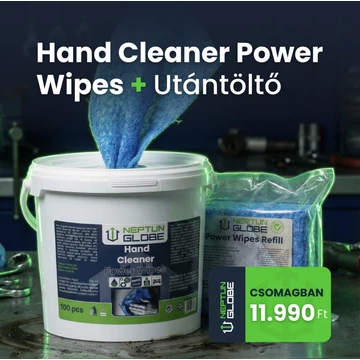 Hand Cleaner Power Wipes  + Utántöltő